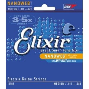 Струны для электрогитары ELIXIR 12102 NanoWeb Anti-Rust Medium 11-49 