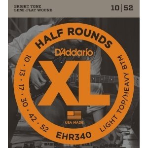Струны для электрогитары D&#39;ADDARIO EHR340 Light Top/Heavy Bottom 10-52 