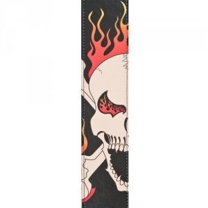 Кожаный гитарный ремень PLANET WAVES 25LHR03 Flaming Skull 