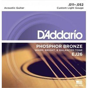 Струны для акустической гитары D&#39;ADDARIO EJ26 Custom Light 11-52 