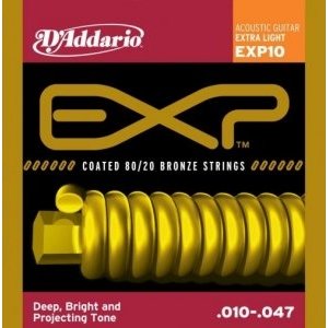 Струны для акустической гитары D&#39;ADDARIO EXP10 Extra Light 10-47 