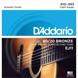 Струны для акустической гитары D&#39;ADDARIO EJ11 Light 12-53 