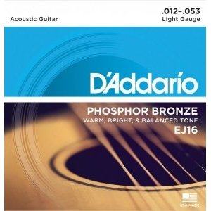 Струны для акустической гитары D&#39;ADDARIO EJ16 Light 12-53 