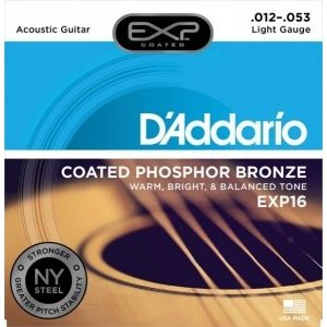 Струны для акустической гитары D&#39;ADDARIO EXP16 Light 12-53 