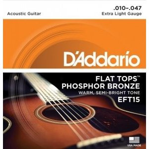 Струны для акустической гитары D&#39;ADDARIO EFT15 Extra Light 10-47 