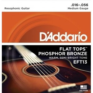 Cтруны для резонаторной гитары D&#39;ADDARIO EFT13 Medium 16-56 