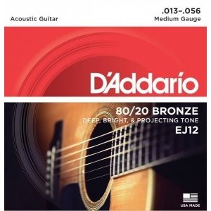 Струны для акустической гитары D&#39;ADDARIO EJ12 Medium 13-56 