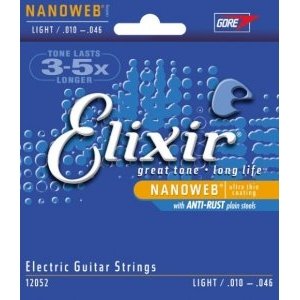 Струны для электрогитары ELIXIR 12052 NanoWeb Anti-rust Light 10-46 