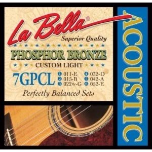 Струны для акустической гитары LA BELLA 7GPCL Custom Light 11-52 