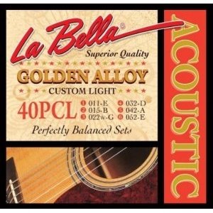 Струны для акустической гитары LA BELLA 40PCL Custom Light 11-52 