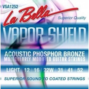Струны для акустической гитары LA BELLA VSA1252, сталь с обмоткой из фосфорной бронзы, натяжение Light, калибр 12-52 