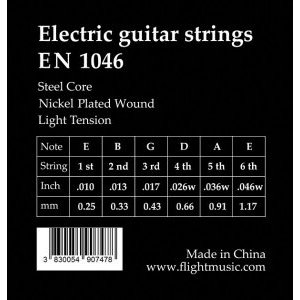 Струны для электрогитары FLIGHT EN1046, Light, 10-46 