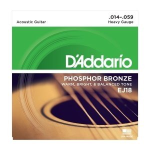 Струны для акустической гитары D&#39;ADDARIO EJ18, фосфорная бронза, Heavy 14-59 