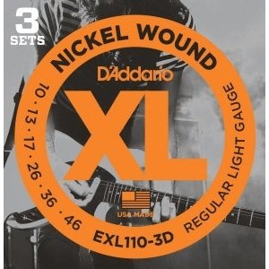 Струны для электрогитары D&#39;ADDARIO EXL110-3D Regular Light 10-46 3 комплекта 