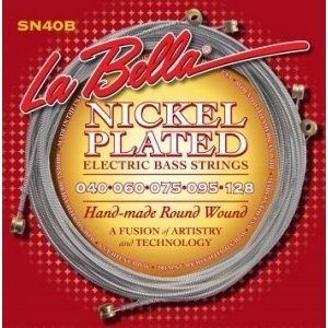 LA BELLA SN40-B - струны для 5-струнной бас-гитары (040-060-075-095-128), сталь, обм. никель 