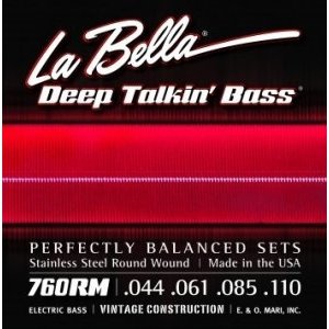 Струны для 5-стр. бас-гитары LA BELLA 760RM-B - сталь, калибр 44-128 
