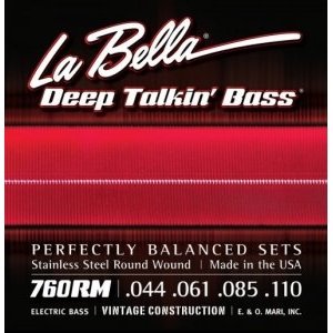 Струны для 4-х струнной бас гитары LA BELLA 760RM Medium 44-110 