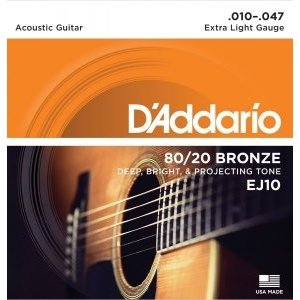 Струны для акустической гитары D&#39;ADDARIO EJ10 Extra Light 10-47 