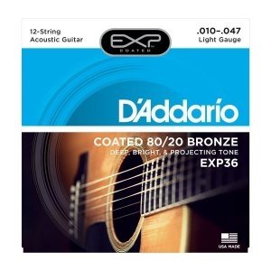 Струны для 12-ти струнной гитары D&#39;ADDARIO EXP36 Extra Light 10-47 