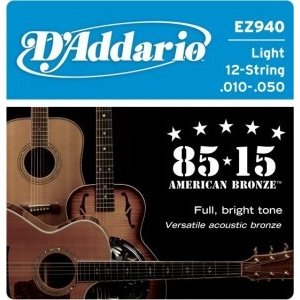 Струны для 12-ти струнной гитары D&#39;ADDARIO EZ940 Light 10-50 