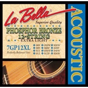 Струны для 12-ти струнной гитары LA BELLA 7GP-12XL Extra Light 9-48 
