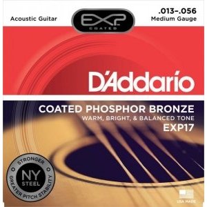 Струны для акустической гитары D&#39;ADDARIO EXP17 Medium, 13-56 