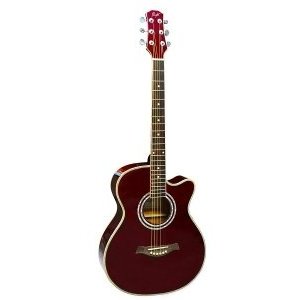 Фолк гитара с вырезом FLIGHT F-230C WR цвет красное вино 